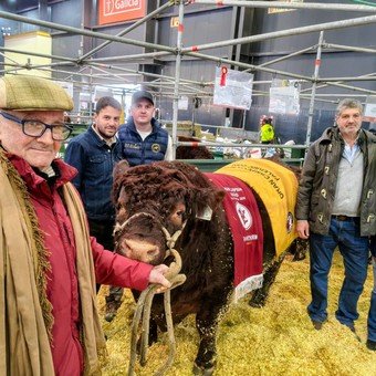 A los 90 años festejó su primer Gran Campeón junto a la cuarta y quinta generación de criadores Shorthorn 