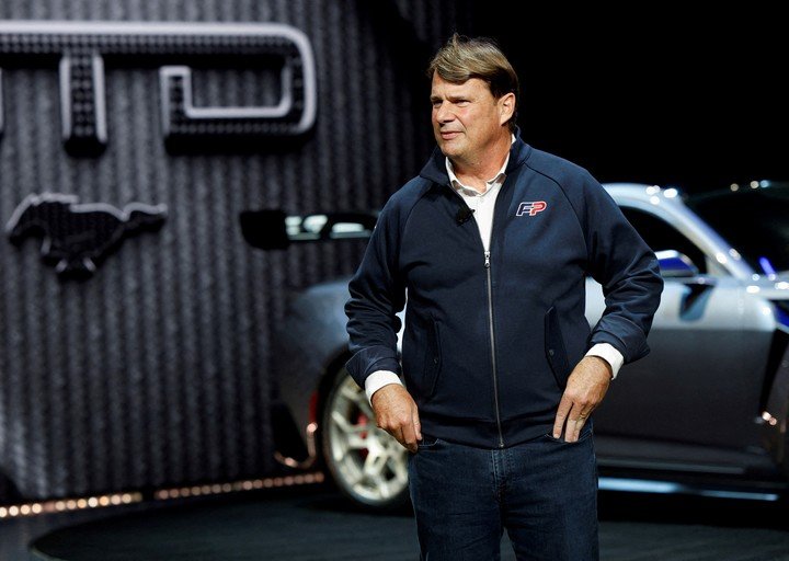 Jim Farley, durante la presentación del Ford Mustang GTD, en Detroit. Foto: Reuters