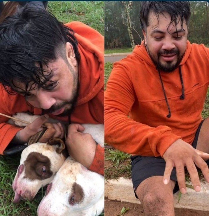 Ernesto Chaves (33), redujo a dos pitbull, aunque en el combate se fracturó un dedo. Foto: Captura redes