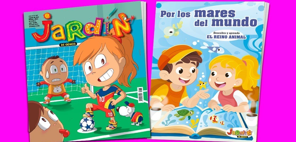 "Por los mares del mundo" es el primer libro de la colección, que ya está en los kioscos con la revista Jardín de Genios de agosto.
