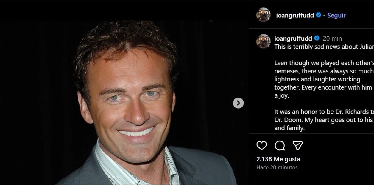 Ioan Gruffudd lamentó la triste noticia de la muerte de Julian McMahon. Foto: Captura de pantalla/Instagram/@ioangruffudd.