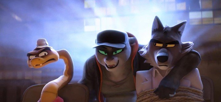 Serpiente, Katty (la nueva malvada) y Lobo: humor para todo público. Foto UIP