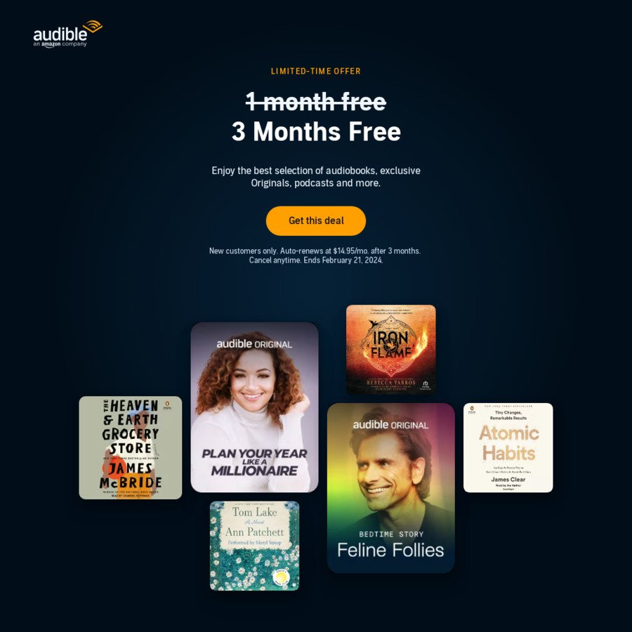 The best streaming deals: Get three months of Audible for only $3, plus save on Disney+, Sling TV and more