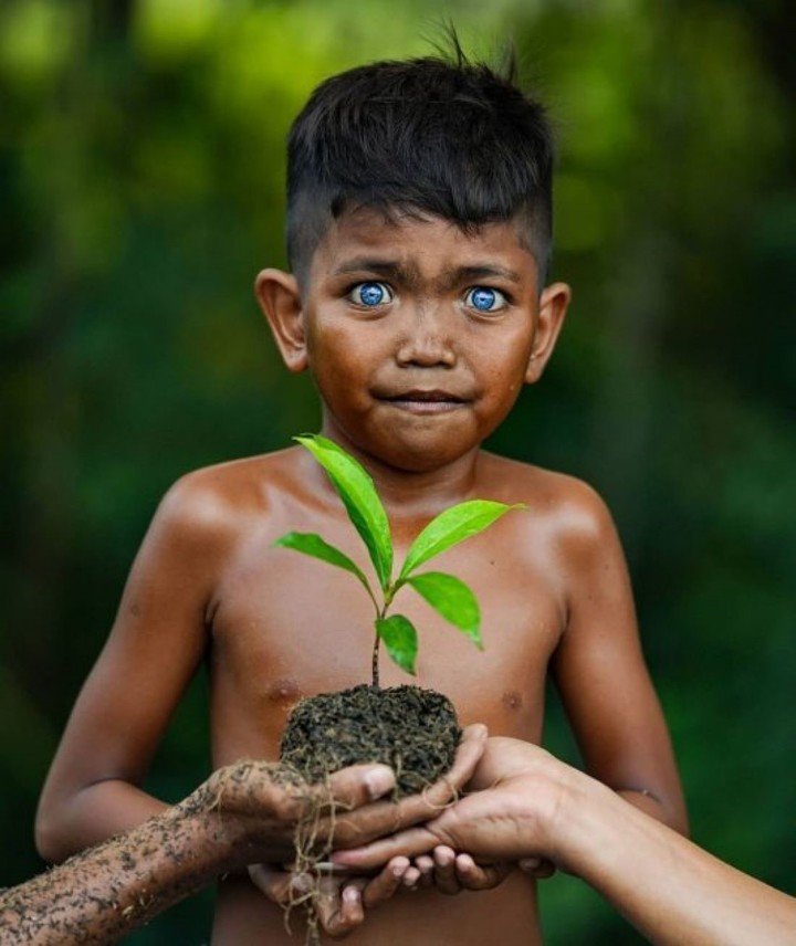 Los nativos de la isla de Buton padecen el síndrome de Waardenburg, una mutación hereditaria que produce cambios de pigmentación (Instagram.com/geo.rock888).