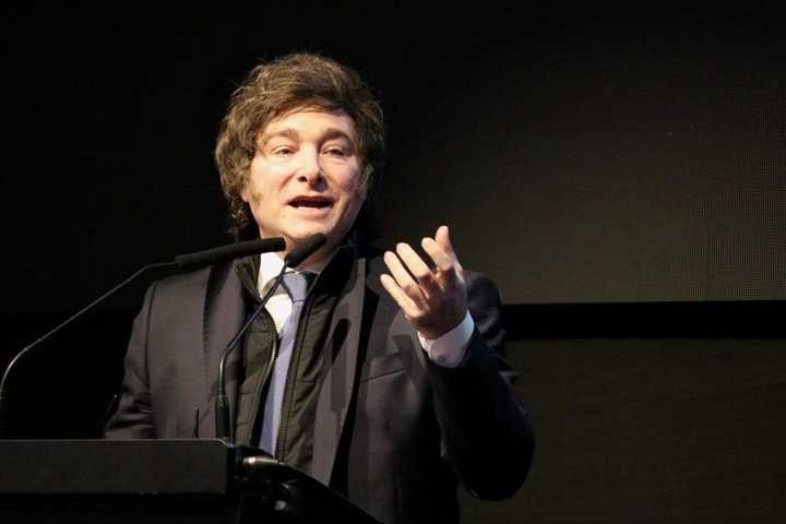 El Presidente Javier Milei durante un reciente acto en La Plata