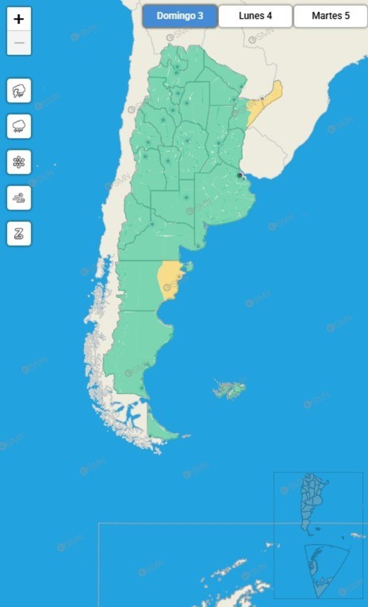 Tres provincias bajo alerta por tormentas y lluvias este domingo 3 de julio.