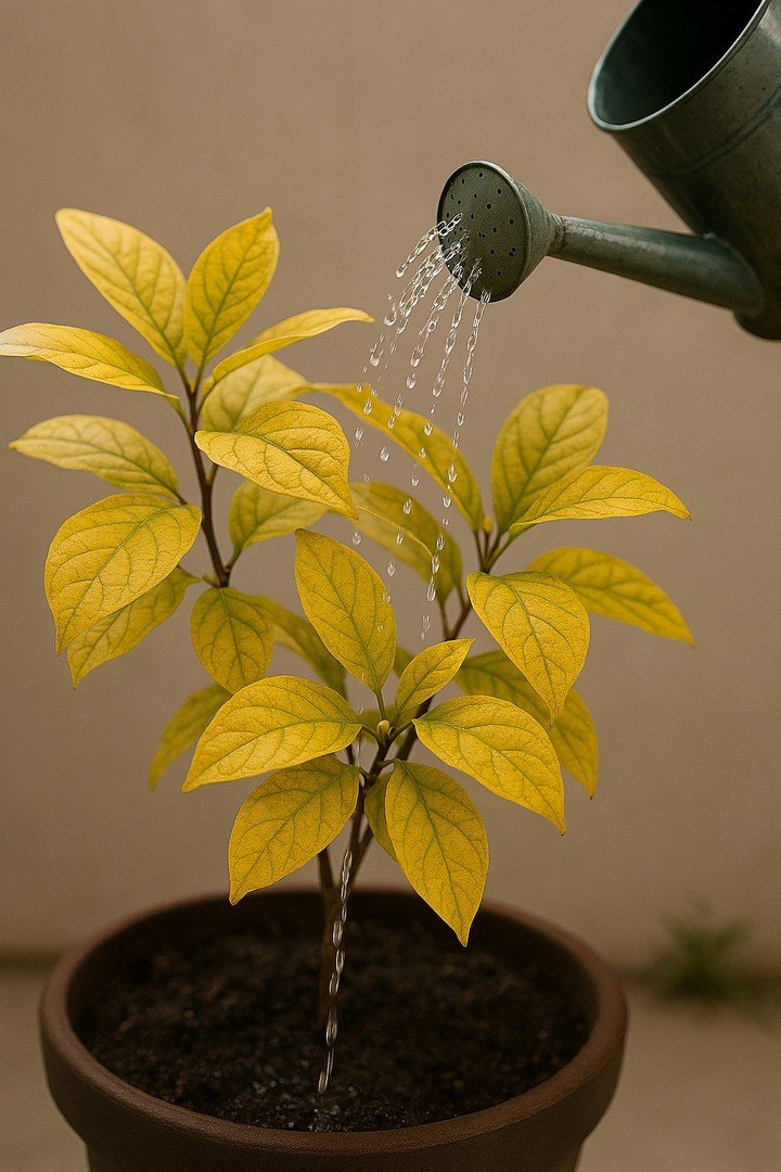 El uso constante de agua de aire acondicionado puede ser beneficioso para mantener la salud de plantas que requieren un pH ácido. Foto: Copilot.