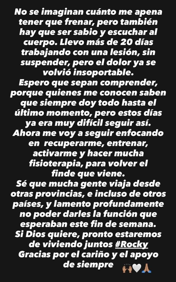 El comunicado del actor en sus redes.