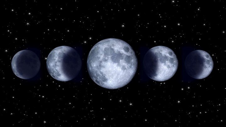 Las diversas fases de la luna. Foto: ilustración Shutterstock