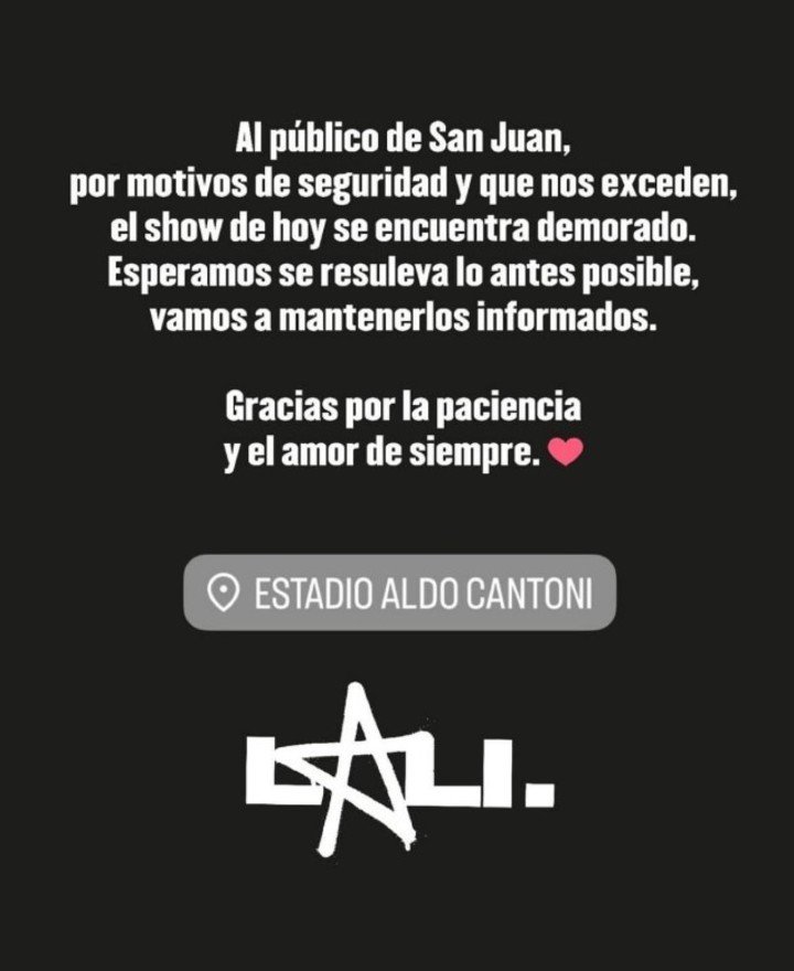 Demoras en el show de Lali en San Juan